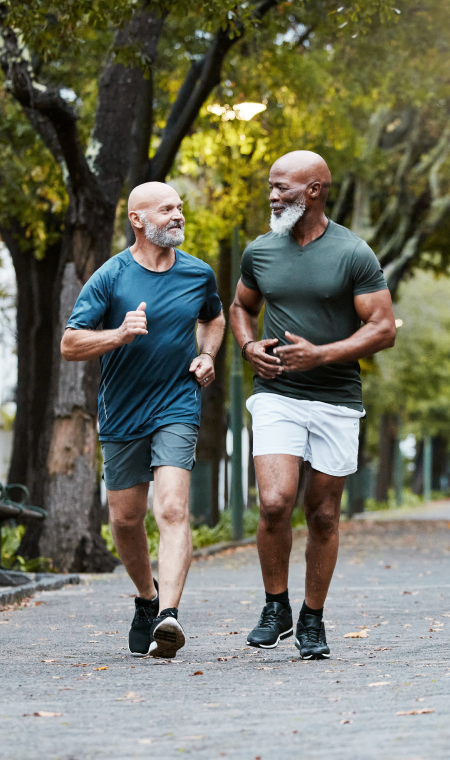 two man running