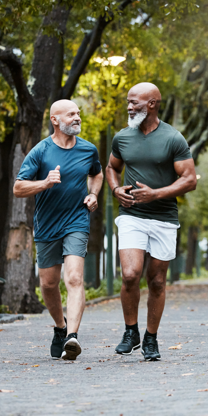 two man running