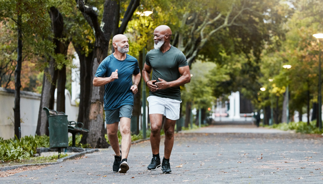 two man running